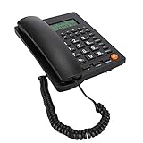 Telefono Fisso da Scrivania, Telefono Fisso con Display Retroilluminato ID Chiamante E Funzione di Chiamata in Attesa per L home Office, Visualizzazione del Chiamante Tramite LCD