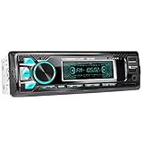 XOMAX XM-R265 Autoradio con Bluetooth I Ricarica cellulare tramite la 2a porta USB I Ottica in carbonio I RDS I 7 LED colori, USB, SD, MP3, AUX, 1 DIN