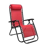 Totò Piccinni Sedia GRAVITY Sdraio da Giardino Poltrona Relax Pieghevole Salvaspazio Tubolari Acciaio 24mm Reclinabile Tessuto in Textilene, Mare Spiaggia Piscina Arredo Esterno (Rosso)