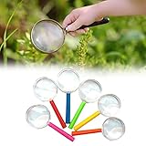 Lenti d Ingrandimento Bambini,Mini Lente D ingrandimento Colorata,Lente di ingrandimento detective,Plastica Lente d ingrandimento Portatile,Mini Lente di ingrandimento,Lenti Ingrandimento Bambini,6PCS