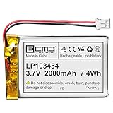 EEMB 3.7V 2000mAh 103454 Lipo Batteria ricaricabile agli ioni di polimero di litio con connettore JST-Assicurarsi che la polarità del dispositivo corrisponda alla batteria prima dell acquisto!!!