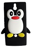 SKS Distribution® Nero Pinguino Custodia in Silicone/Cover/Case per Sony Xperia U ST25i