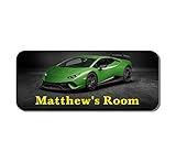 Solo segni UK Lamborghini Door Plaque – Super Auto Camera da Letto Personalizzati per Bambini Sign Gift (SS30035)