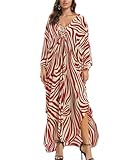 ZaisuiFun Caftano Donna Elegante Mare Lungo Kaftano Taglie Forti Estivo Abito Copricostumi Maxi Vestito Boho Spiaggia Tunic