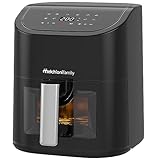 Melchioni Family | Friggitrice ad Aria MARIANNA, Capacità 5,2 litri, con Finestra Trasparente e Display Digitale, Air Fryer Senza Olio con 9 Programmi, 50-200°, Colore Nero