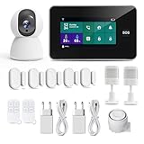 TALLPOWER Allarme Wireless Antifurto Casa Senza Fili,12 Kits Allarme Casa, con 4MP Telecamera di Sorveglianza, Sirena, Sensori Per Porta Finestre, Sensore di Movimento, Compatible App Smart Life/Tuya