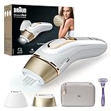 Braun Silk Expert Pro 5 Epilatore LUCE PULSATA Alternativa al laser, Ideale per Zone Sensibili, Viso, Bikini e Ascelle, 2 Accessori, Rasoio, Custodia Viaggio, Idea Regalo PL5157 Bianco e Oro