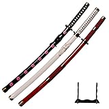 Sword Warrior Roronoa Zoro Spada Set 3 Pezzi 100cm Spada di Legno, Katana in Legno Anime Giapponese, Cosplay Sword-Kitetsu / shisui / wado ichimonji