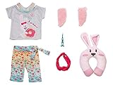 BABY born 829363 Bath Deluxe Good Night Set-Fits Dolls up to 43cm-for Small Hands-Dougnut Print Pyjama-Includes Headband, Socks & Toothbrush-Ages 3 & Up