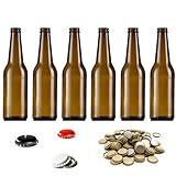 30 Pz Bottiglia Birra VETRO vuota 500 ml con tappi corona 26 mm LONGNECK in vetro di colore abra Completa di Tappo Corona 26 mm - KIT per fare la birra ARTIGIANALE