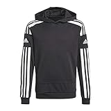 adidas Squadra 21 Hooded Track Top, Felpa Sportiva con Cappuccio Unisex - Bambini e Ragazzi, Black/White, 176