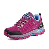 WOWEI Scarpe da Escursionismo Arrampicata Sportive All aperto Impermeabili Traspiranti Trekking Sneakers da Donna Uomo,98018 Rosa Rossa,39 EU