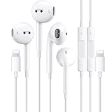 2 Pack Auricolari per iPhone [Certificato MFi Apple] Cuffie In-Ear Hi-Fi Stereo con Controllo del Volume e del Microfono Compatibile con iPhone 14/14 Pro/13/13 Pro/12/12 Pro/11/11 Pro/XS/X/XR/8/8P/7