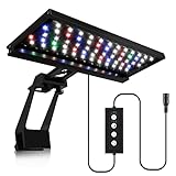 Lampada a LED per acquario con Clip Potente, Illuminazione RGB LED Regolabile per acquario con timer, LED per acquario con spina europea per Acquario Pianta acquatica