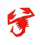 Accessorio Logo Scorpione per 500/595/695, Badge per Diffusore Posteriore, Stemma per Griglia Fiat, Emblema Distintivo di Alta Qualità e Durabilità (Rosso)