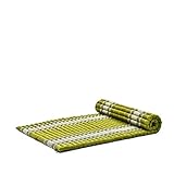 LEEWADEE Materassino Singolo da Pavimento Pieghevole, Materasso Giapponese Arrotolabile, Letto per Ospiti O da Campeggio, Futon Shiatsu in Kapok, 190 x 100 cm, Verde