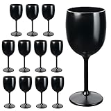 Schramm® Bicchieri da vino riutilizzabili in nero a scelta, 6, 12, 24 o 48 pezzi, per champagne, 12 pezzi