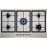 Electrolux KGS9536SX - Piano cottura a gas, N° 5 Fuochi, da 90 cm, colore Inox