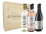 Lo Zoccolaio Cassetta Legno 2 La Doria Gavi + 2 Villa Lanata Piemonte Rosato + 2 Lo Zoccolaio Barolo - Pacco 6 x 750 ml