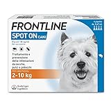 FRONTLINE Spot On, 4 Pipette, Cane Taglia S (2 - 10 Kg), Antiparassitario per Cani e Cuccioli di Lunga Durata, Protegge da Zecche, Pulci e Pidocchi, Antipulci In Confezione da 4 Pipette