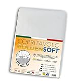 V.I.P. VERY IMPORTANT PILLOW Mollettone Copritavolo Goldensoft Bianco Quadrato cm 135x135 con elastico