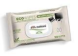 Meliconi Eco Wipes Salviette detergenti per la Pulizia di Lenti, schermi PC, Smartphone, specchi. Non lasciano aloni, prevengono la Formazione di Polvere, Bianco, 19x17 cm