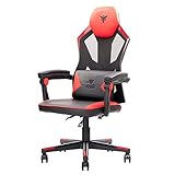 ITEK 4CREATORS CF50 Sedia Gaming ergonomica Rossa, schienale reclinabile e poggiatesta regolabili, supporto lombare, comfort e design, ideale come sedia ufficio, sedia per studio e poltrona per gamer