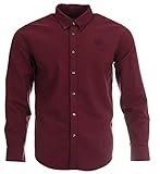 Abercrombie & Fitch Camicia a maniche lunghe da uomo, Vino, M