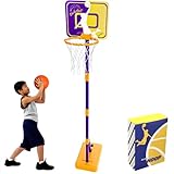 littneo Canestro da Basket per Bambini, Set da Basket Portatile Regolabile da 93-161 CM, Giocattoli da Esterno e da Interno per Bambini