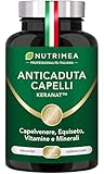 Anticaduta Capelli Nutrimea | Integratore di Cheratina, Rosmarino, Equiseto e Capelvenere | Ricco di Biotina, Zinco e Selenio | 60 Capsule | Nutrimea