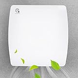 Lospitch Ø100mm Ventilatore da Bagno Estrattore con Sensore di Umidità Ventilatore Silenzioso con Timer e Valvola di non ritorno, Ventilatore da Parete Bianco per Cucina, Bagno e Toilette