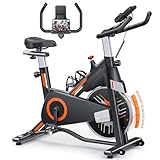 Cyclette Da Casa, Cyclette Professionale con Volano 15kg, Schermo LCD, Portabicchieri, Porta Celullare per Fitness ed Esercizio a Casa, Max.150 Kg