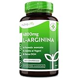 L-Arginina 4800mg 365 Compresse ad Alto Dosaagio - Vegane di L Arginina Pura - Alternativa alla Arginina Polvere - L Arginina Compresse Altamente Dosato - Aminoacido - Integratore Sportivo - Nutravita