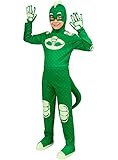 Funidelia | Costume di Geco PJ Masks deluxe per bambino Cartoni Animati, Gattboy, Gufetta, Geco - Costume per Bambini e accessori per Feste, Carnevale e Halloween - Taglia 5-6 anni - Verde