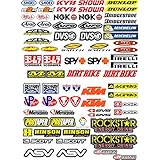 GamesMonkey Adesivi Moto Sponsor 73 Pz Sticker Motocross Grafiche Bici MTB Computer Motorino Kit Modellismo Vinile Lucido Marche Famose Pack