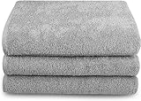 Tuva Home 3x Set Di Asciugamani Asciugamano In Cotone 100 X 200 Cm Wellness Spa Asciugamano Per Sauna Telo Da Bagno 100% Cotone Asciugamano Per Lettino Da Massaggio Asciugamano Per Sdraio (Grigio)