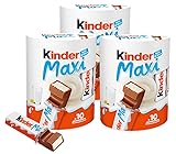 3X Ferrero Kinder Maxi Barrette Ricoperte di Cioccolato a Latte 10 Barrette 210g [3 Confezioni]