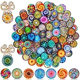 120 Pezzi Cabochon Decorativi In Vetro, 25MM Cabochon Mosaico, Colorate Pietre in Vetro per la Creazione di Gioielli, Bracciali, Collane, Lavori Fai Da Te