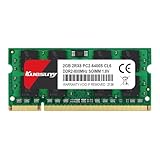 Kuesuny 2GB DDR2 800MHz Sodimm RAM PC2-6400 PC2-6400S 1.8V CL6 200 Pin 2RX8 Dual Rank DDR2 Sdram Non-ECC Unbuffered Notebook Laptop Memory Modules Upgrade