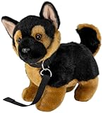 Carl Dick Peluche, Pastore Tedesco con guinzaglio per cani in peluche, 22 cm di lunghezza e 20 cm di altezza 3322