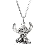 Disney Lilo and Stitch Sterling Silver 3D Pendant 18" Necklace, Officially Licensed