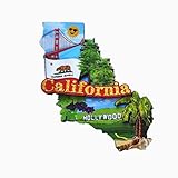 Calamita da frigorifero con mappa 3D California, Stati Uniti, America, souvenir, idea regalo