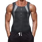 XDSP Fit Style Waist Trainer Vest for Weightloss Hot Compressione Gilet Dimagrante, Accelera la Sudorazione e la Perdita di Peso, Sudore Shaper Allenamento Fitness (Gray, L)