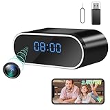 Tebetu Mini Telecamera WifFi Interno Nascosta HD 1080p, Microcamera Spia WiFi Invisibile con Audio 2.4G & 5G, Orologi con Mini Telecamera Spia, Spy Cam con Nisione Notturna IR per Casa, ufficio, ecc