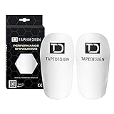 TAPEDESIGN - Performance Shinguards 2.0, Parastinchi da calcio per uomo, donna e bambino bianco, parastinchi personalizzati calcio, mini parastinchi calcio, mini shin pads (Onsesize)