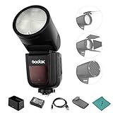 Godox V1N Camera Flash Speedlite Speedlight Wireless 2.4G Zoom Fresnel con 2600mAh Lithimu Battery per Nikon D5300 D750 D850 D7100 Z7 Camcorder Videocamera