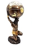 VERONESE Atlas Titan Sfera Celeste Statua Dio Greco Scultura Figura Finitura Bronzo 32 cm