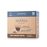 NOVELL - Capsule di Caffè Decaffeinato Residuo 0 50 Unità | Capsule Compatibili Nespresso |Capsule di Caffè Decaffeinato con Sapore Intenso e Aromatico |Impegno Ecologico con Capsule 100% Compostabili