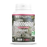 Biancospino Bio 400mg - 200 compresse, Ingredienti : Polvere di Biancospino sommità fiorite*: 1200mg, Agente di carica : Carbonato de magnesio