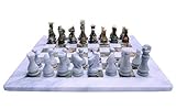 CBAM Scacchiera in Marmo Bianco e Onice Verde White Marble And Green Onyx Chess Set Chessboard 40 cm